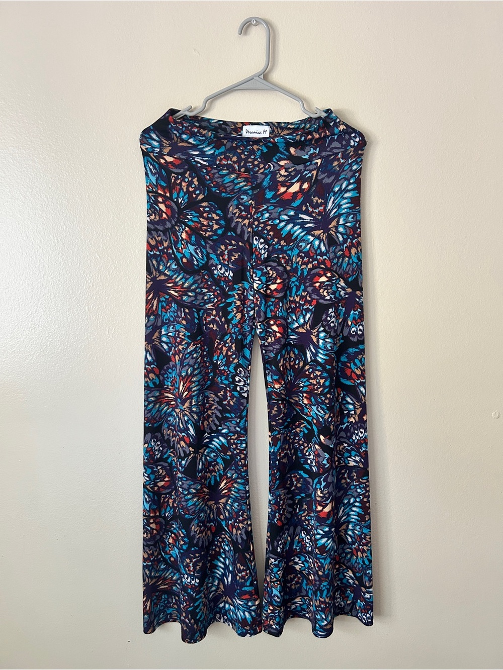 Veronica M Butterfly Wing Print Wide Leg Palazzo Pants Size XS Flare Festival
